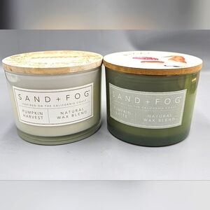 Sand + Fog Pumpkin Harvest & Pumpkin Latte 2 Wick 12 oz Scented Candle Set Of 2